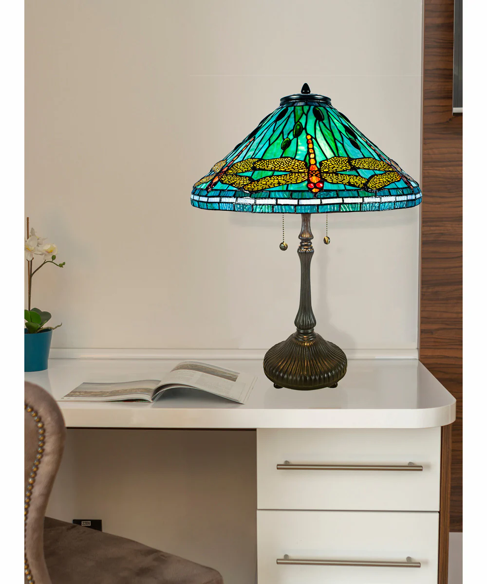 Sonata Dragonfly Tiffany Table Lamp - Image 2