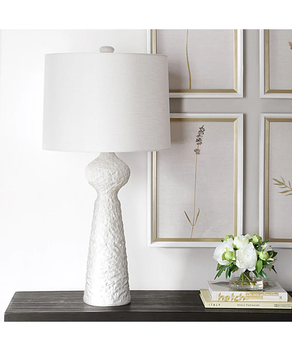 Sonata Textured White Table Lamp - Image 3