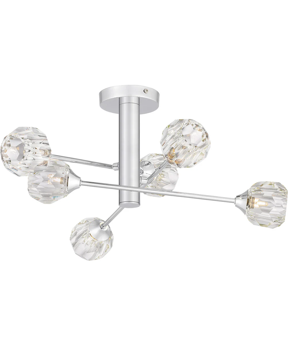 Spellbound 6-light Semi Flush Mount Polished Chrome - Image 4