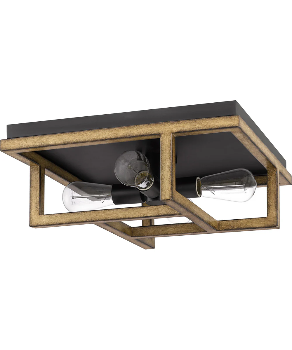 Spencer 4-light Flush Mount Aged Walnut - Image 3