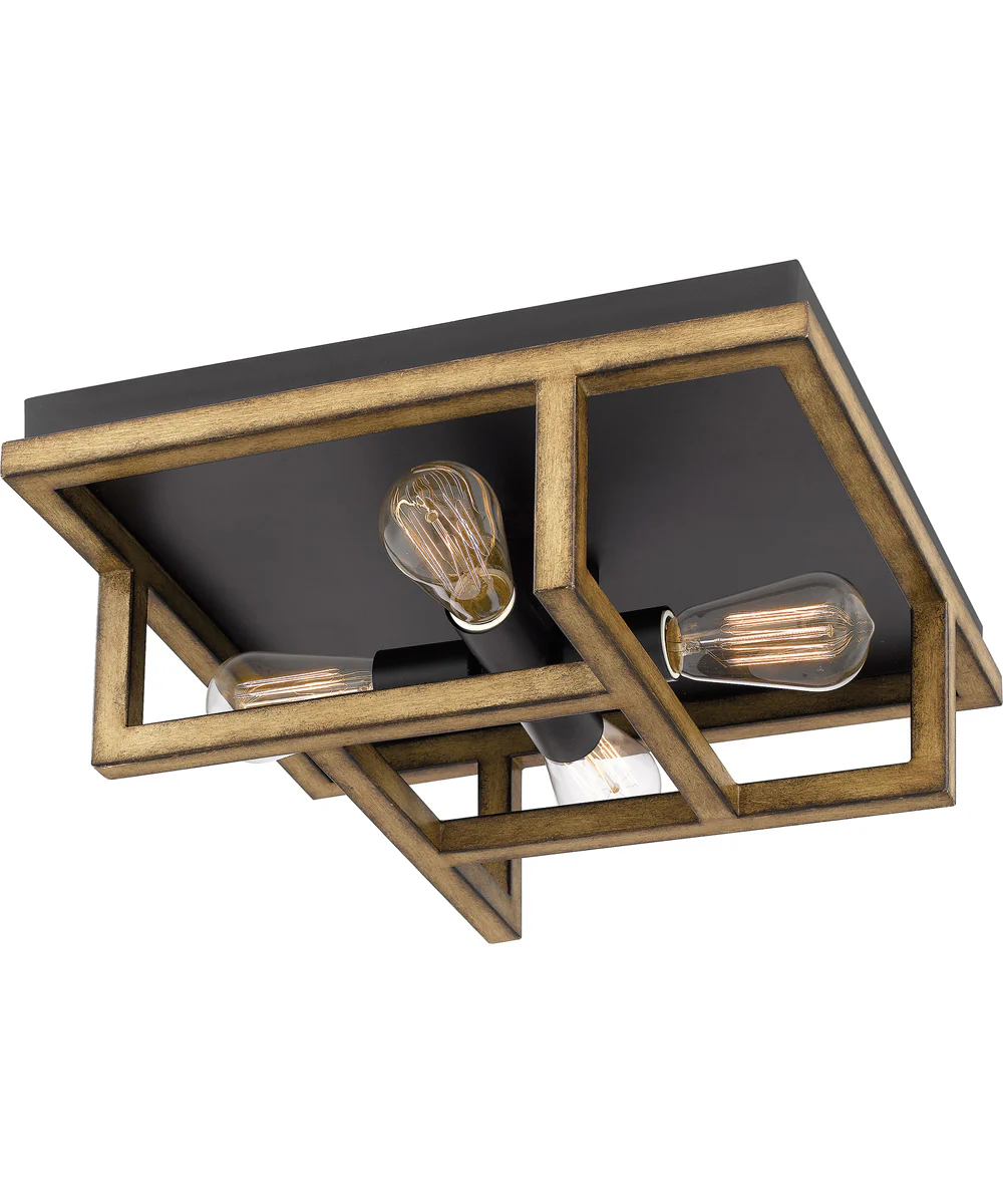 Spencer 4-light Flush Mount Aged Walnut - Image 4