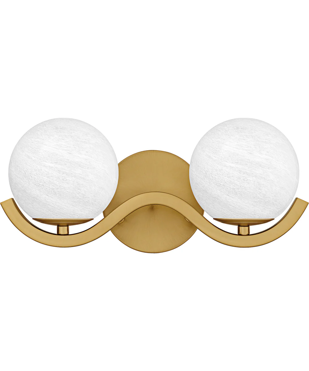 Spherical Medium 2-light Bath Light Aged Brass - Image 2
