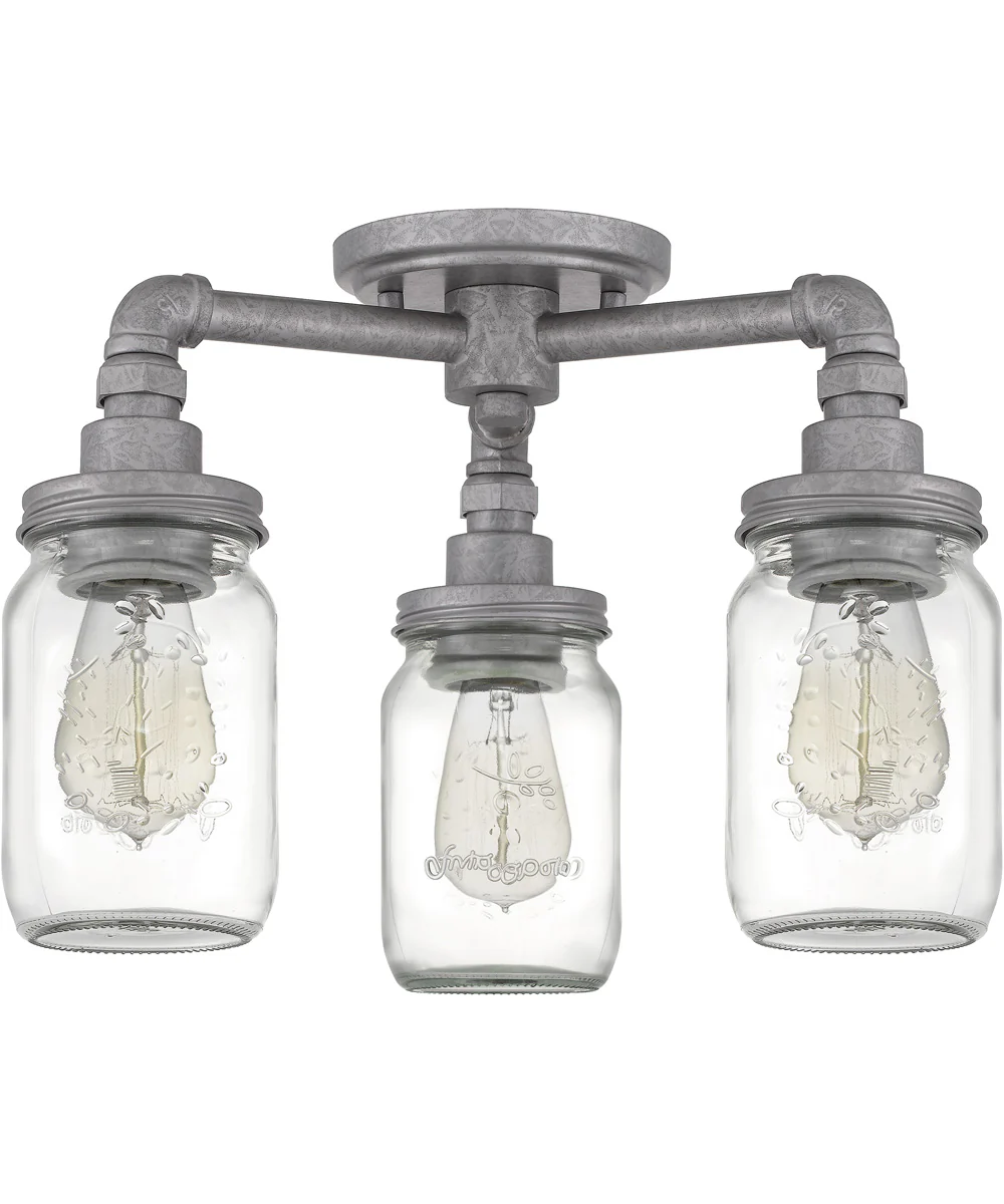 Squire 3-light Semi Flush Mount Galvanized - Image 3