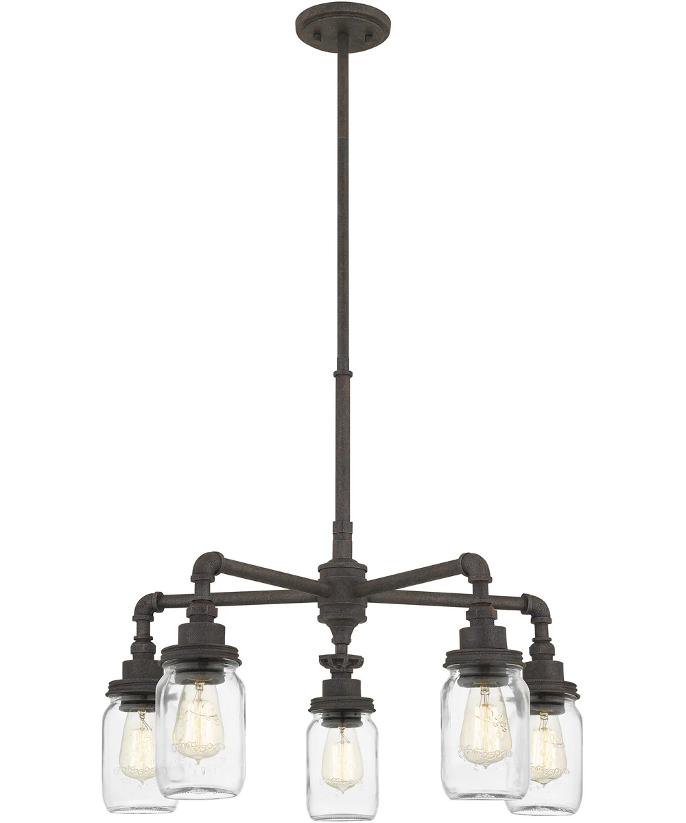 Squire 5-light Chandelier Rustic Black - Image 2