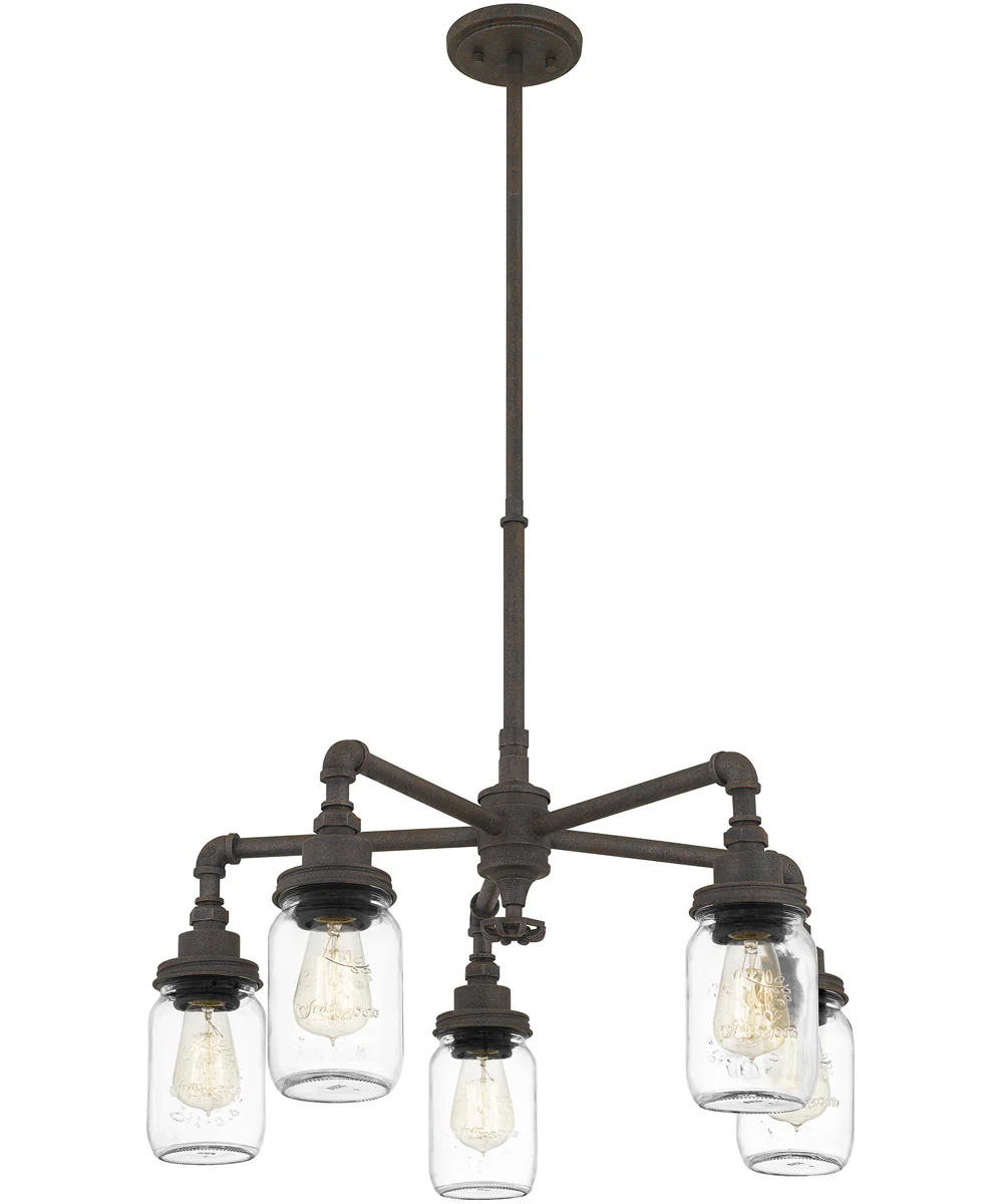 Squire 5-light Chandelier Rustic Black - Image 4
