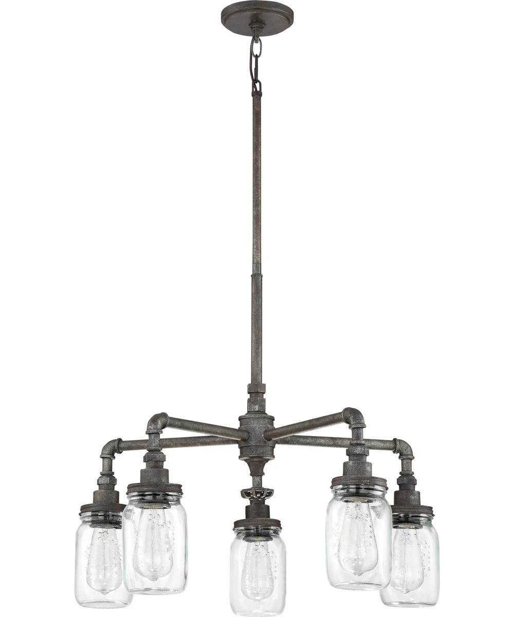 Squire 5-light Chandelier Rustic Black - Image 3