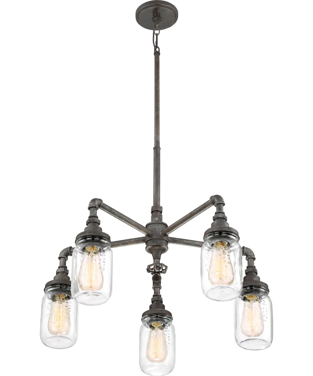 Squire 5-light Chandelier Rustic Black - Image 4