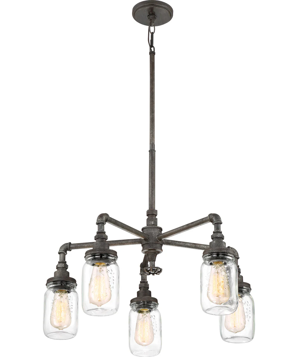 Squire 5-light Chandelier Rustic Black - Image 5