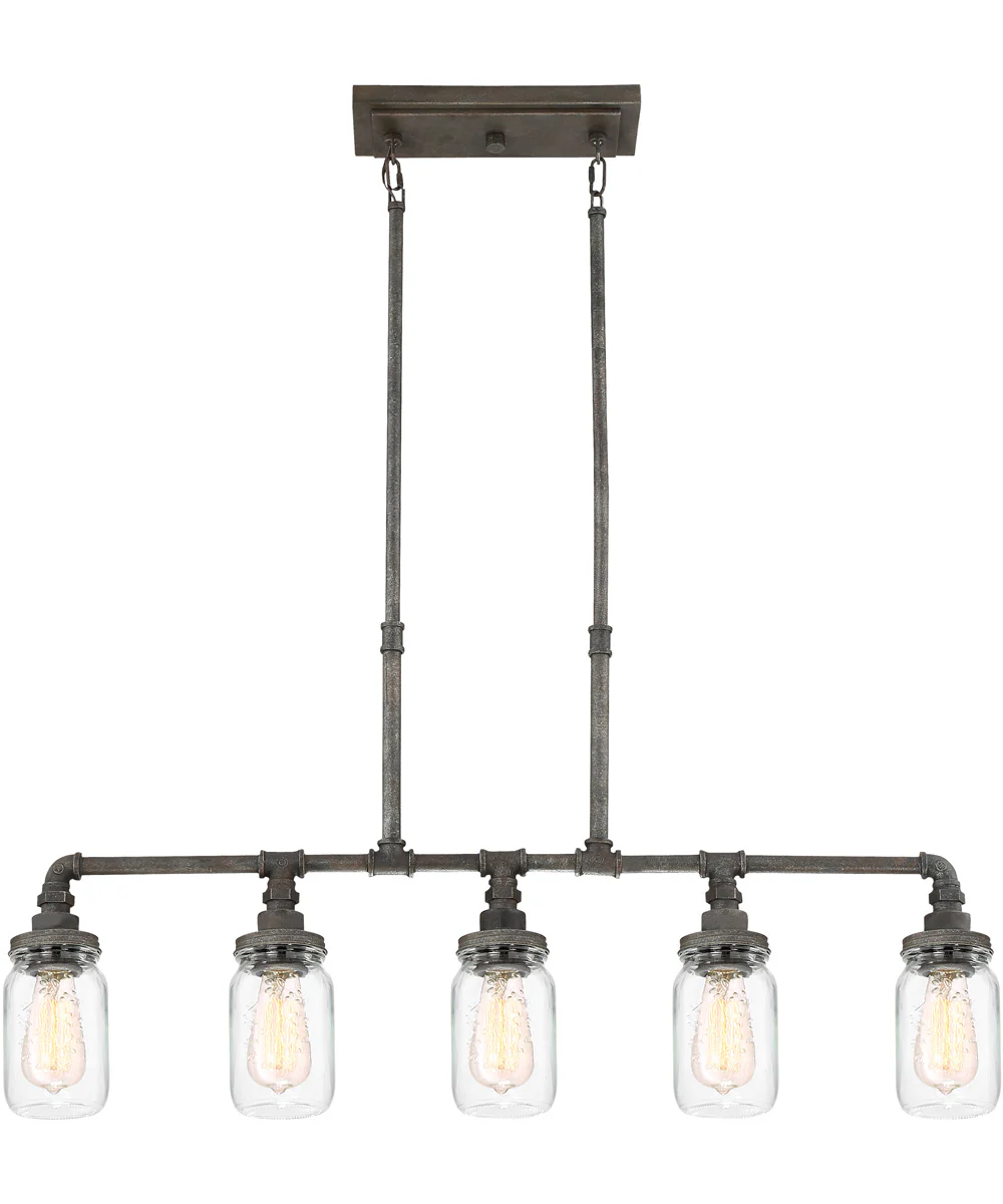 Squire 5-light Island Light Rustic Black - Image 2