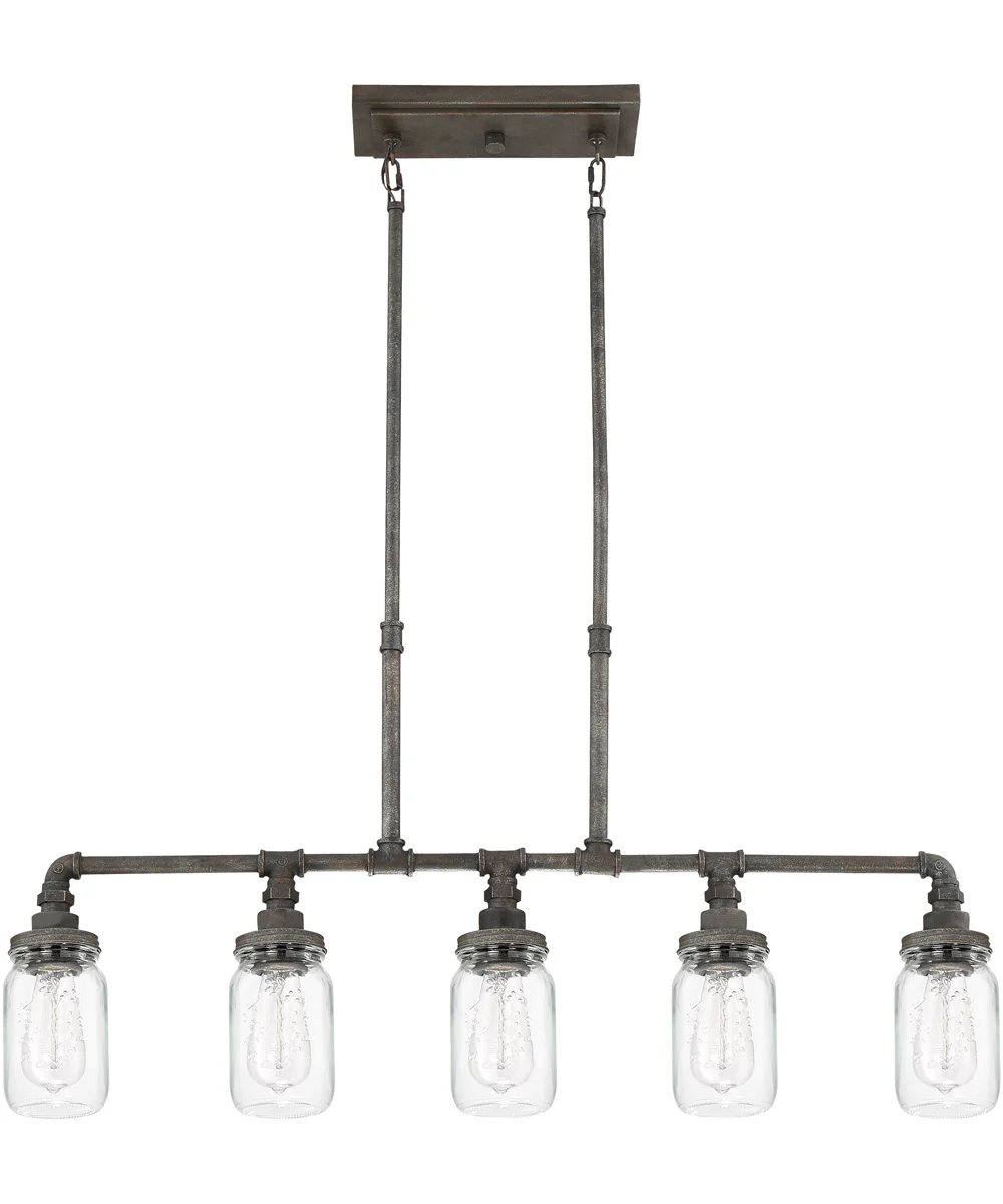 Squire 5-light Island Light Rustic Black - Image 3