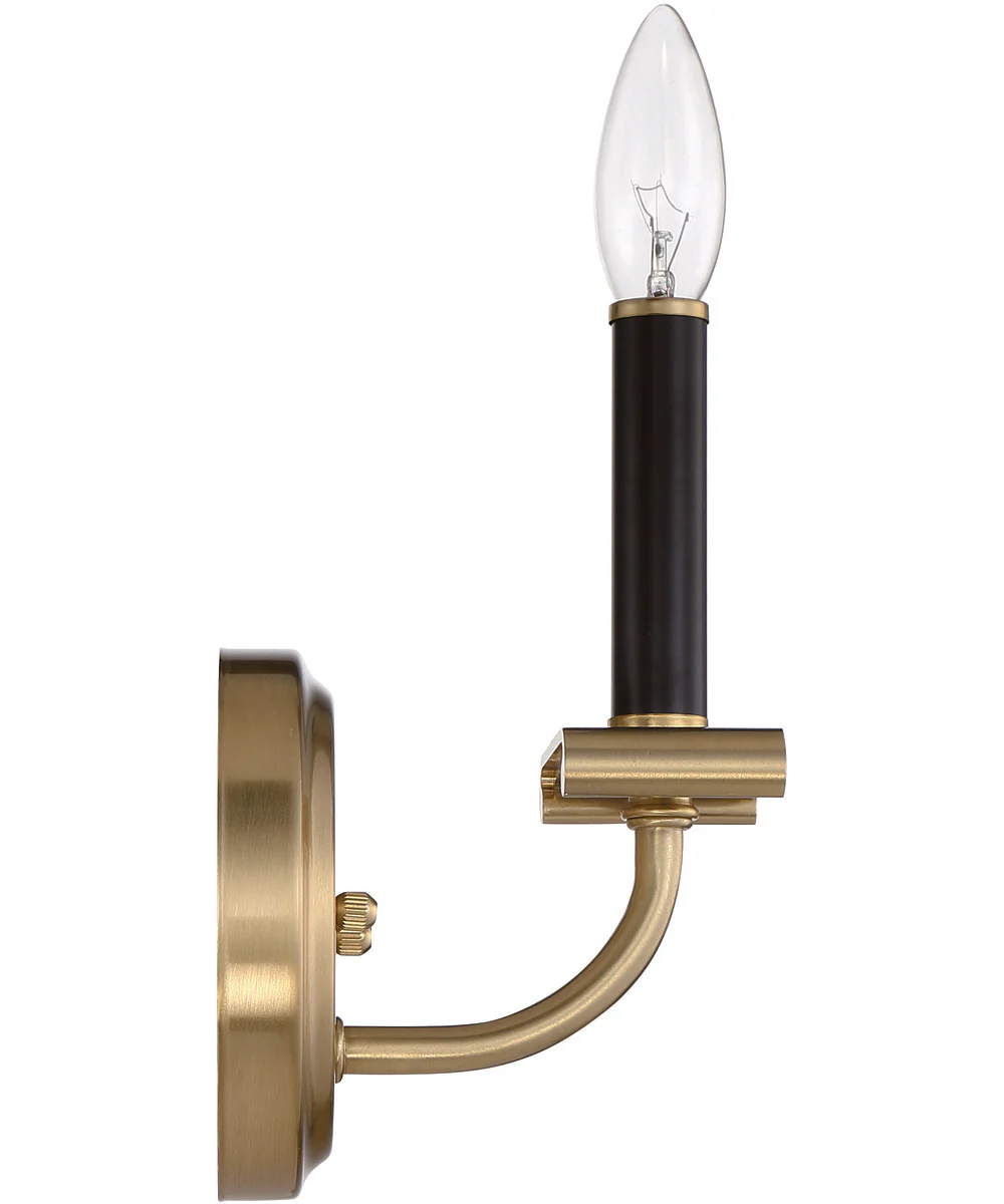 Stanza 1-Light Wall Sconce Flat Black/Satin Brass - Image 5
