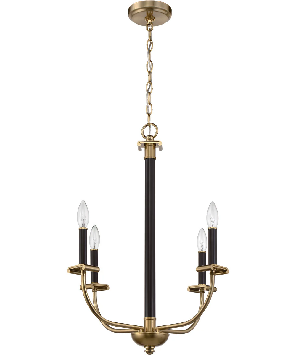 Stanza 4-Light Chandelier Flat Black/Satin Brass - Image 4