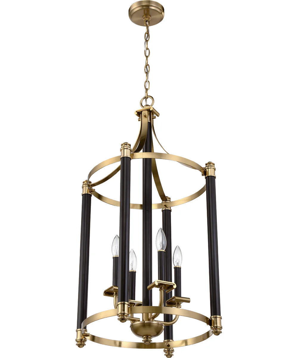 Stanza 4-Light Foyer Flat Black/Satin Brass - Image 3