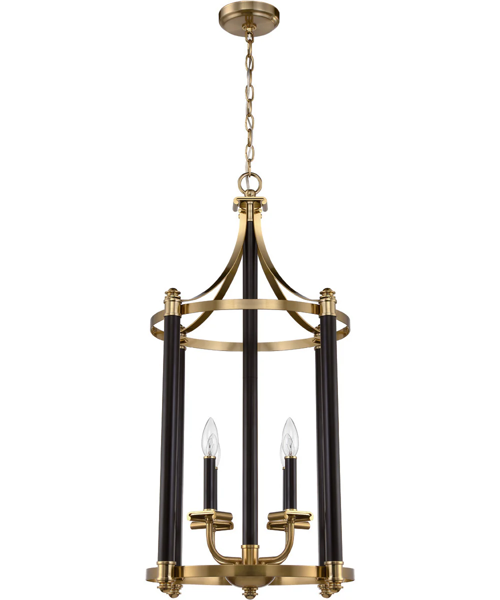 Stanza 4-Light Foyer Flat Black/Satin Brass - Image 4