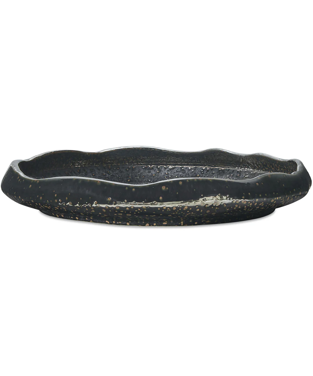 Stardust Ripple Indoor-Outdoor Black Bowl