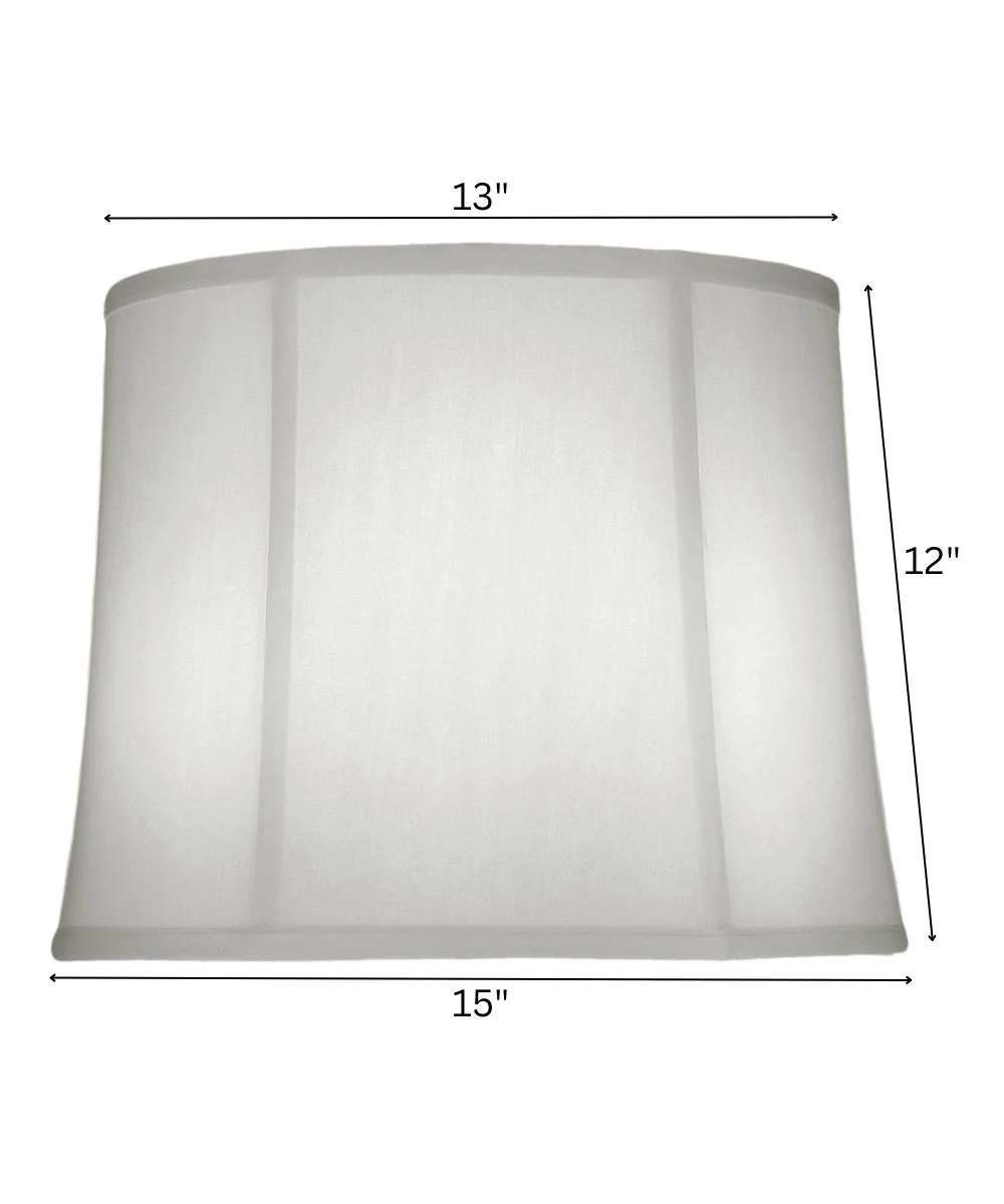 13x15x12 Off White Silk Shantung Deep Drum Softback Lampshade - Image 2
