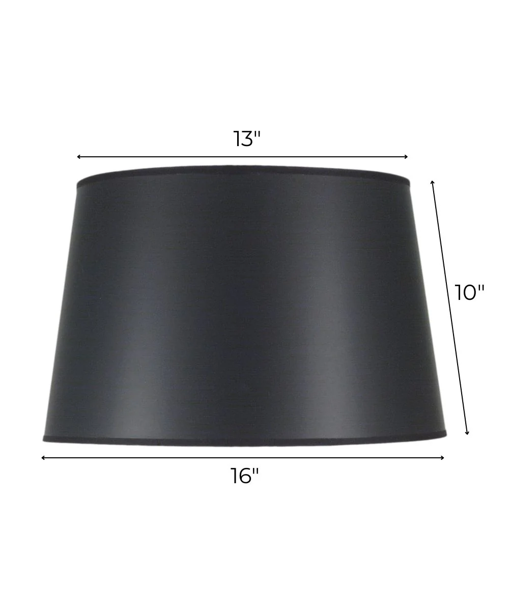 13x16x10 Black Opaque/Silver English Barrel Hardback Lampshade - Image 3