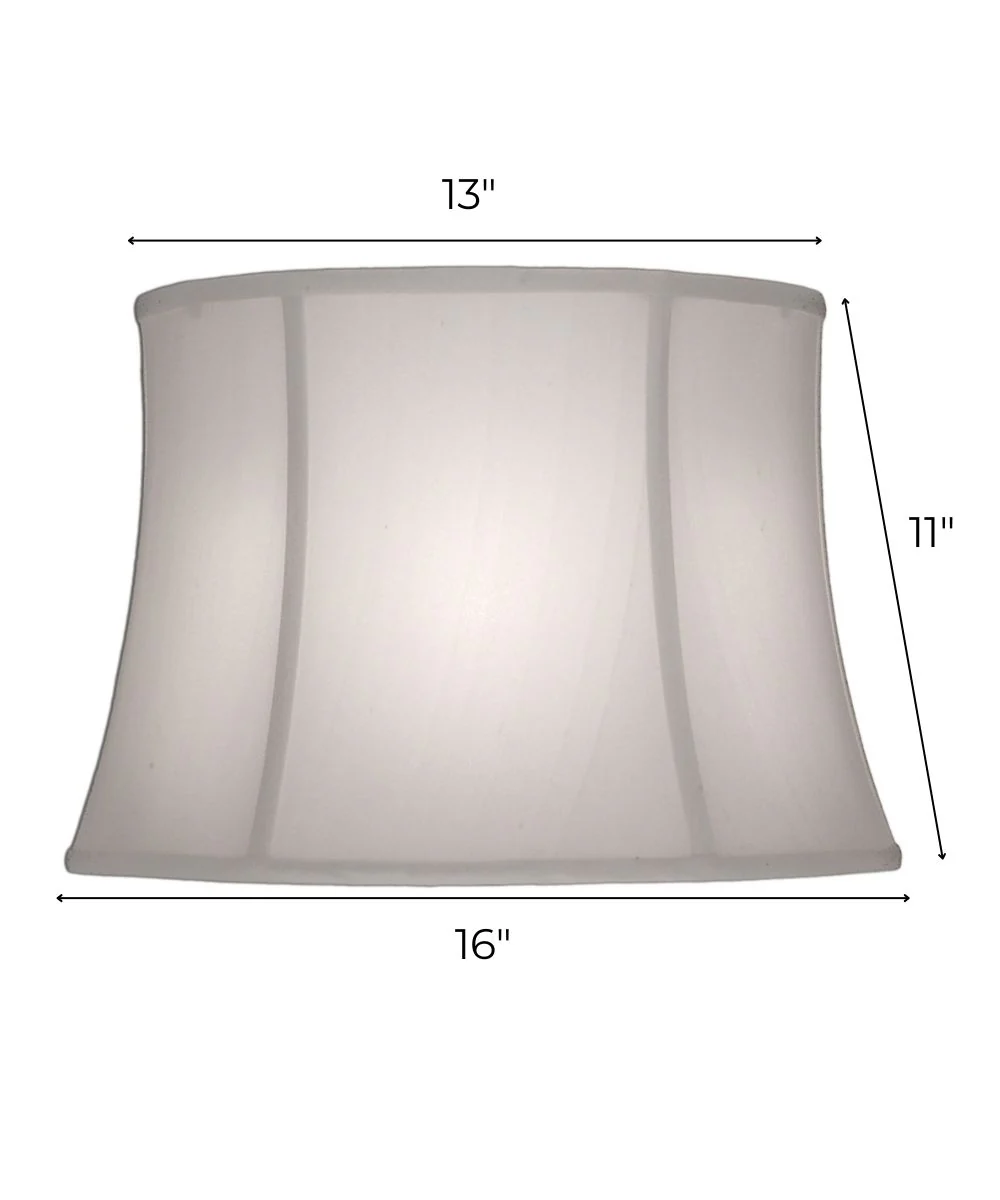 13x16x11 Off White Silk Shantung Modified Bell Softback Lampshade - Image 3