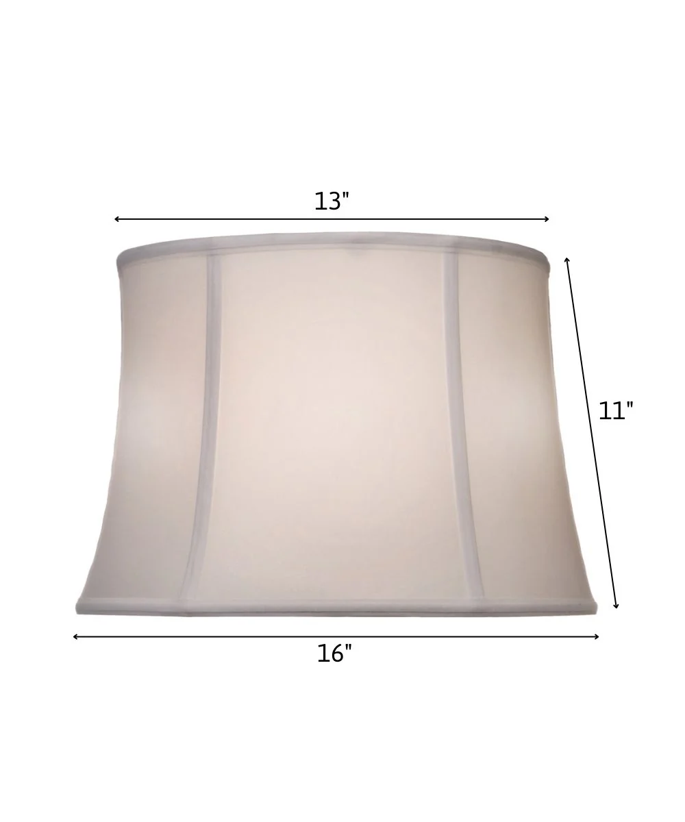 13x16x11 White Silk Shantung Modified Bell Softback Lampshade - Image 2