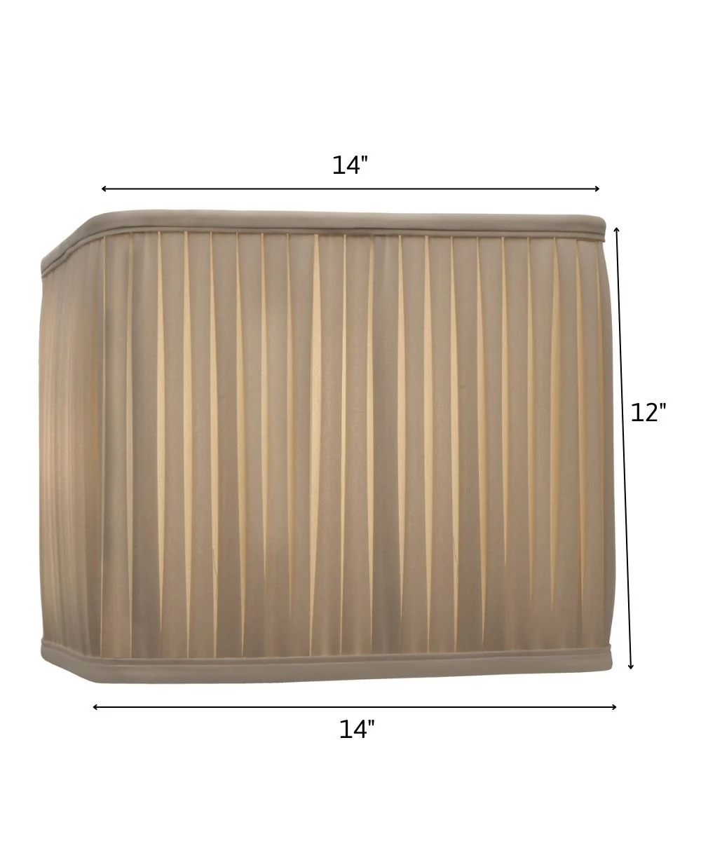 14x14x12 Ivory Shadow Box Pleat Round Corner Square Softback Lampshade - Image 3