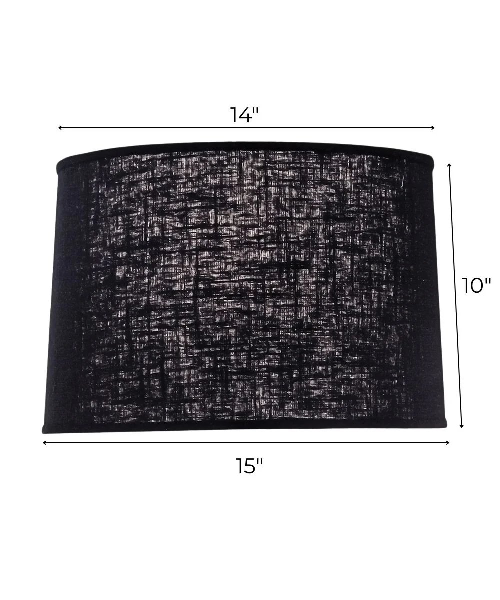 14x15x10 Black Chelsea Drum Hardback Lampshade - Image 3