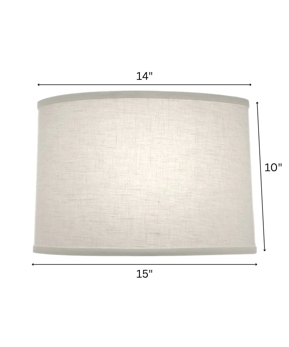 14x15x10 Cream Aberdeen Drum Hardback Lampshade - Image 3