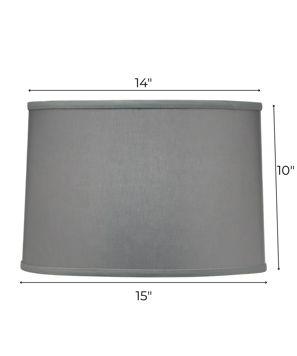 14x15x10 Gray Butcher Linen Drum Hardback Lampshade - Image 3