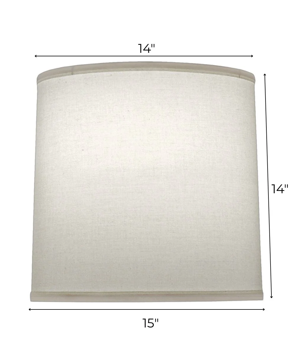 14x15x14 Natural Butcher Linen Deep Drum Hardback Lampshade - Image 3