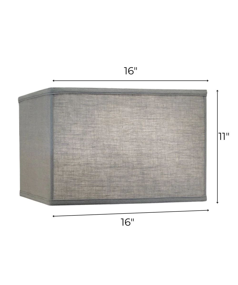 16x16x11 Ash Geneva Linen Square Hardback Lampshade - Image 3