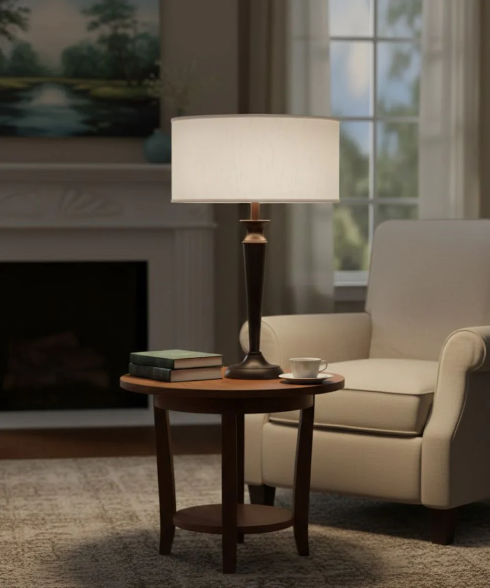 16x16x7 Global White Shallow Drum Hardback Lampshade - Image 2