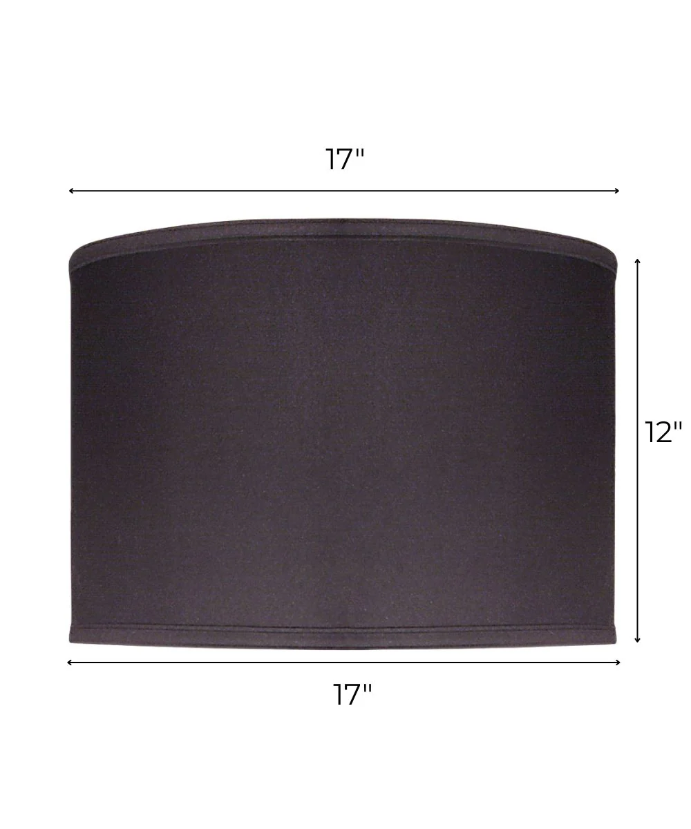 17x17x12 Black Butcher Linen Drum Hardback Lampshade - Image 3