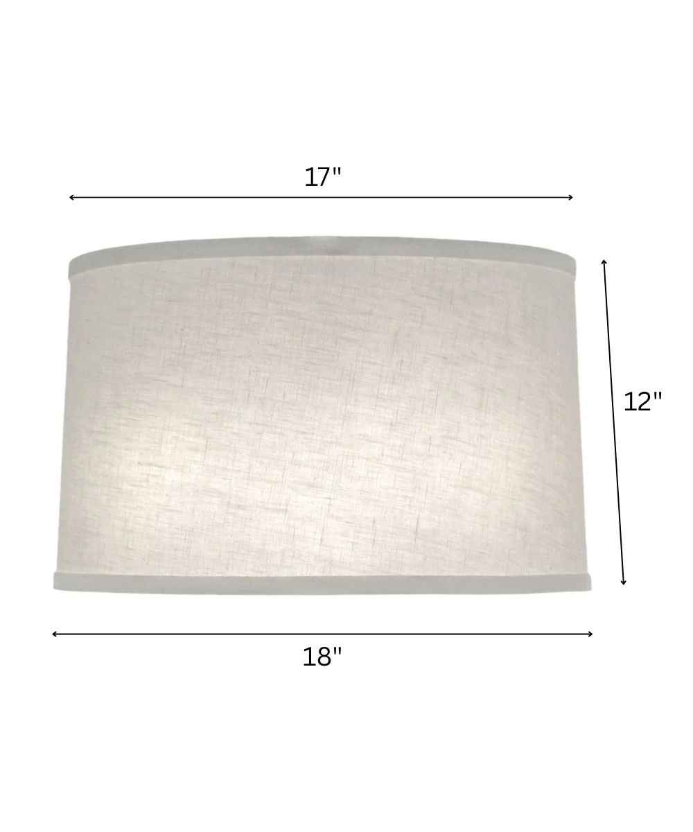17x18x12 Cream Aberdeen Drum Hardback Lampshade - Image 3