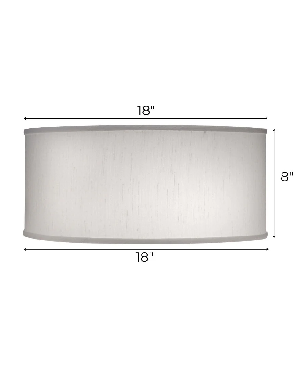 18x18x8 Global White Shallow Drum Hardback Lampshade - Image 3