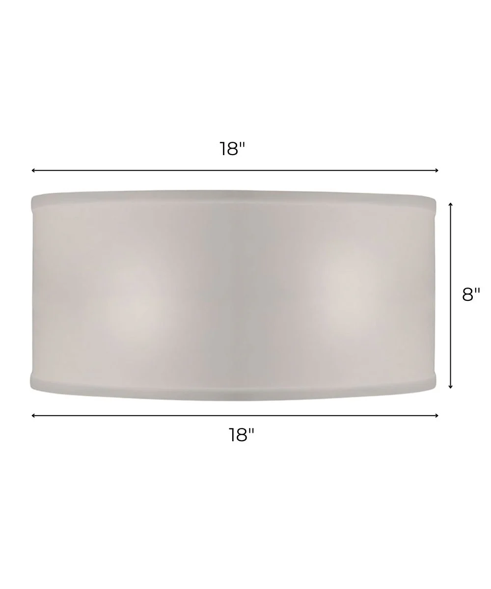 18x18x8 White Camelot Shallow Drum Hardback Lampshade - Image 3