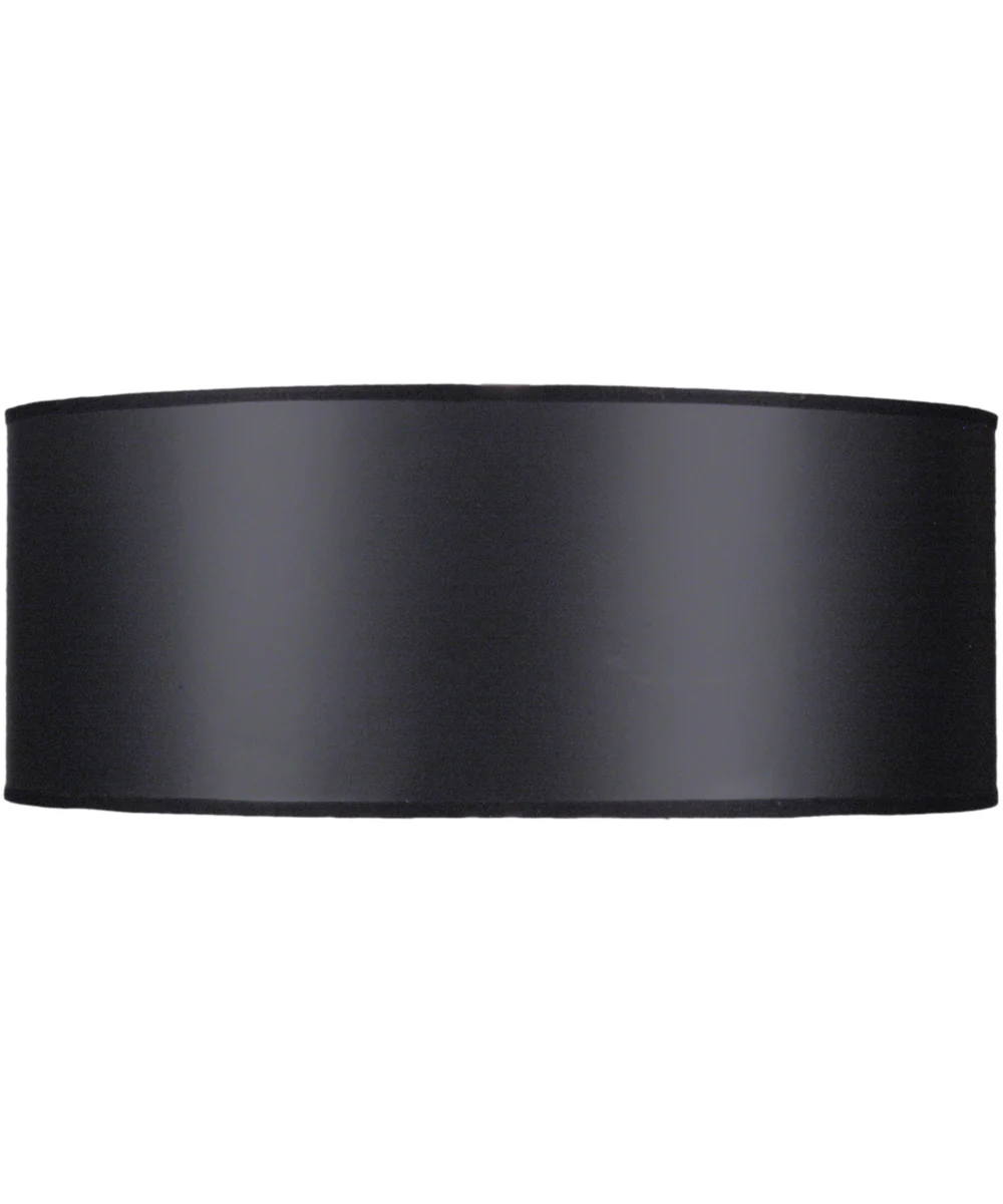 18x18x7 Black Opaque/Silver Foil Shallow Drum Hardback Lampshade