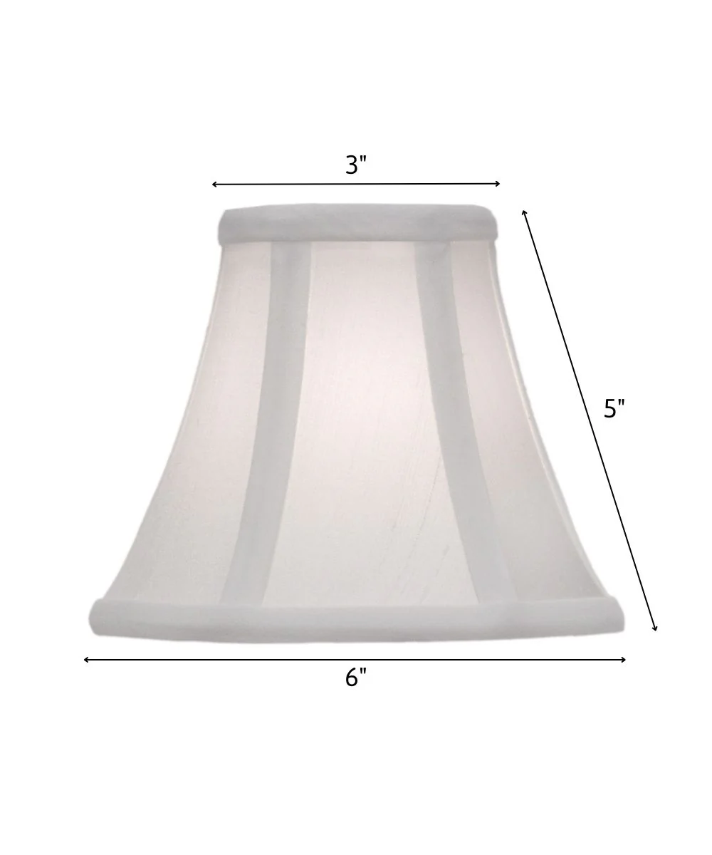 3x6x5 Off White Silk Shantung Mini Bell Candelabra Softback Lampshade - Image 3