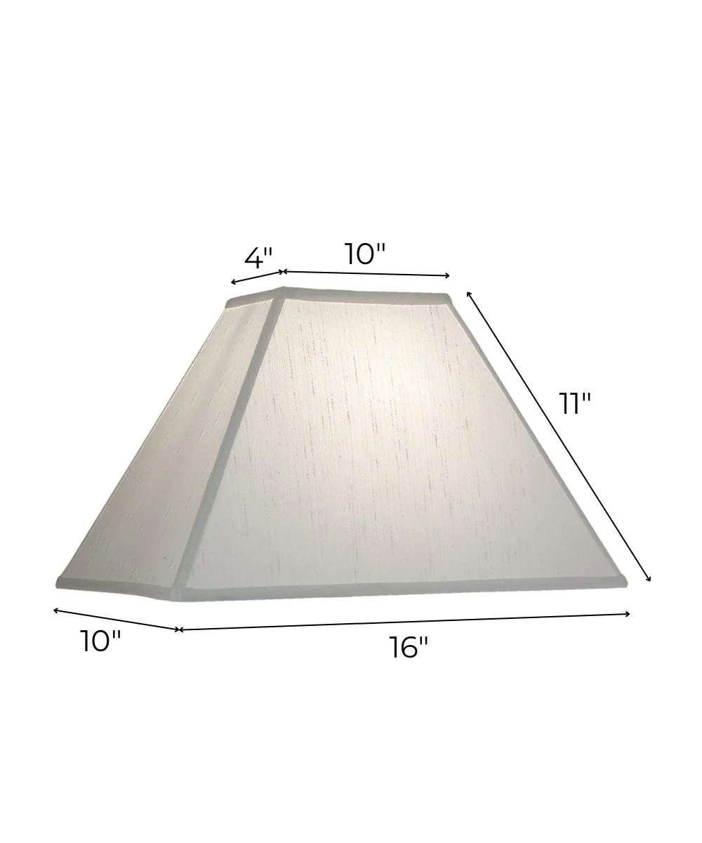 (4x6) (10x16) x 11 Global White Tapered Rectangle Hardback Lampshade - Image 3