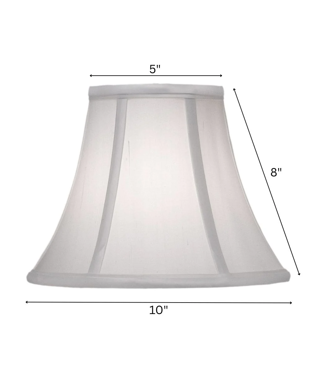 5x10x8 Off White Silk Shantung Bell Softback Lampshade - Image 2