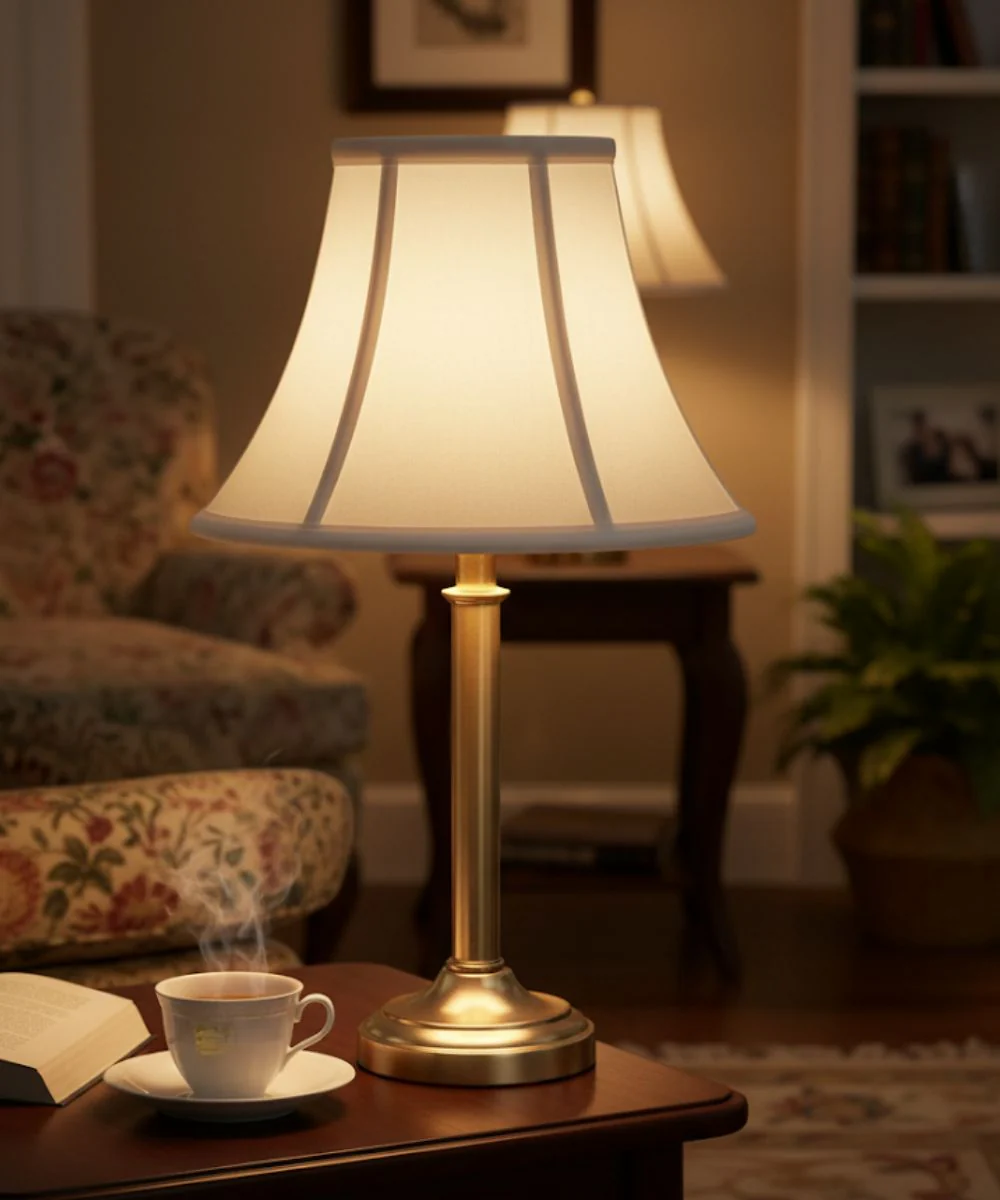 5x10x8 Off White Silk Shantung Bell Softback Lampshade - Image 3