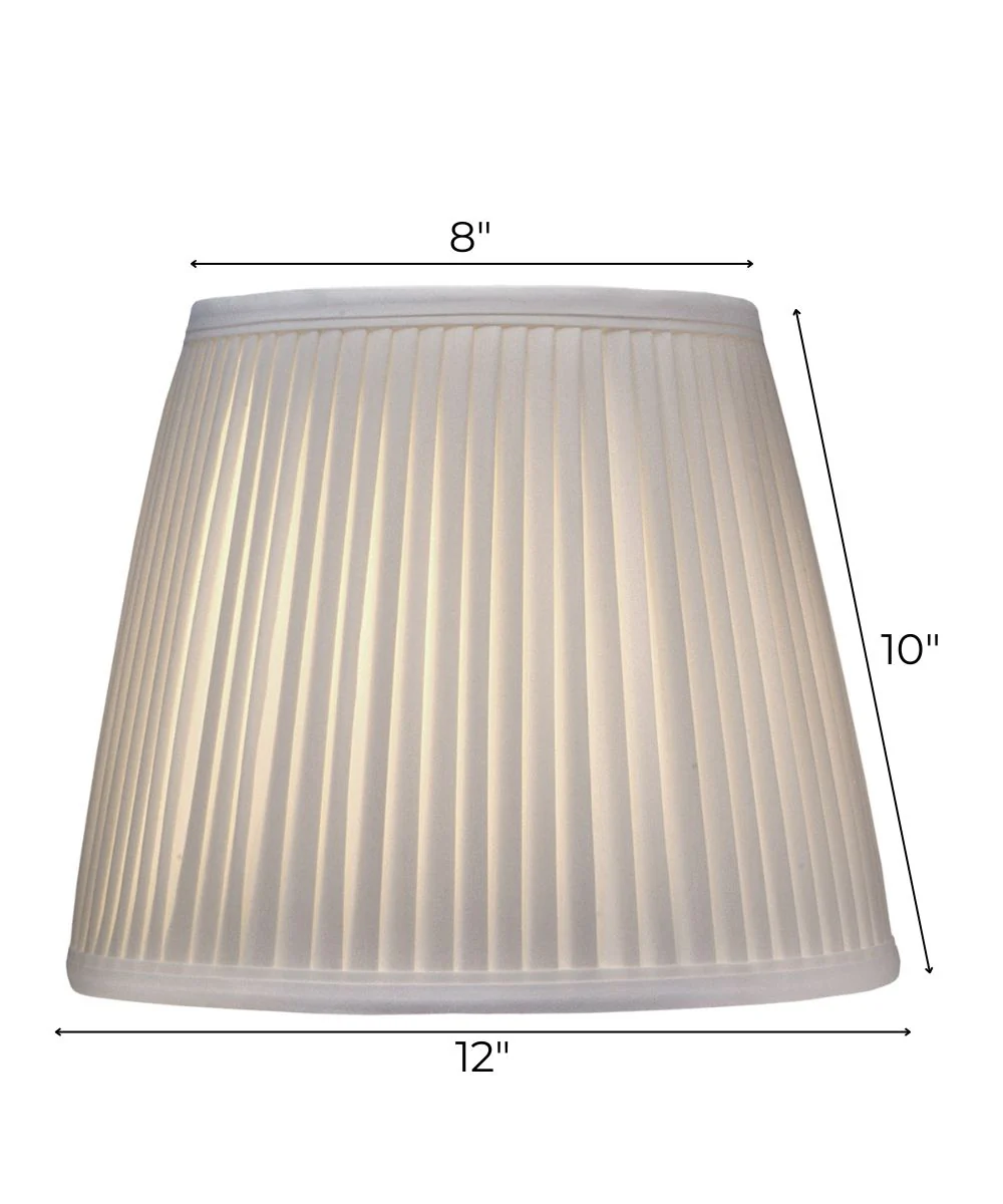 8x12x10 Off White Side Pleat Camelot Empire Softback Lampshade - Image 3