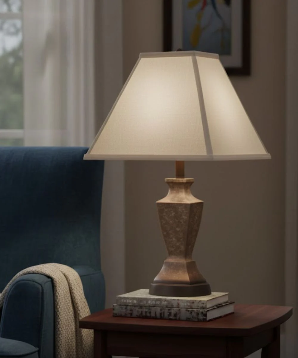 8x14x12 Ivory Shadow Tapered Square Hardback Lampshade - Image 2