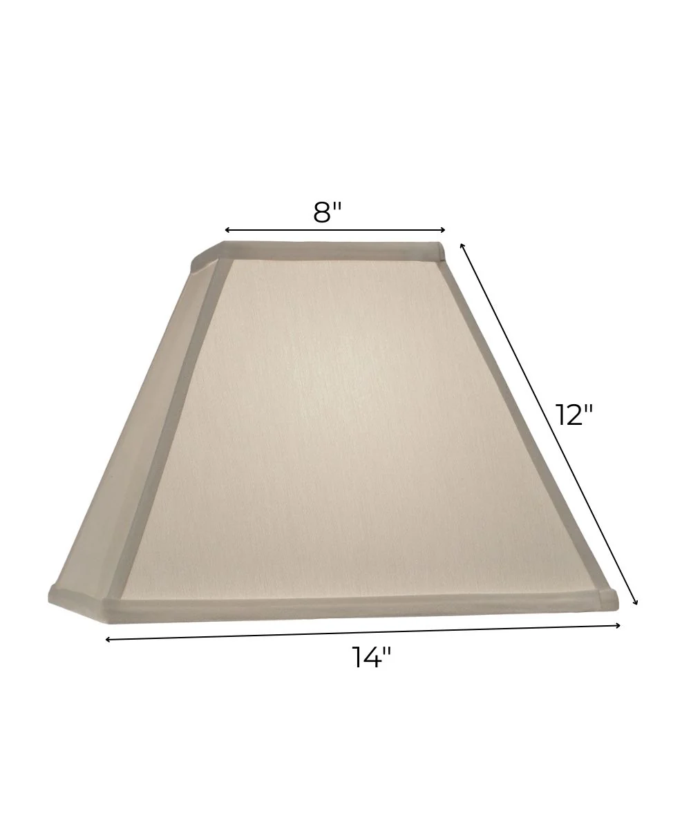 8x14x12 Ivory Shadow Tapered Square Hardback Lampshade - Image 3