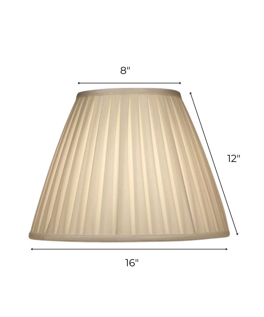 8x16x12 Ivory Shadow Box Pleat Empire Softback Lampshade - Image 3