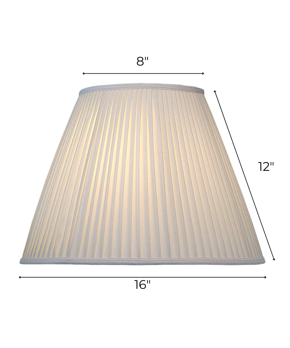 8x16x12 Off White Side Pleat Camelot Empire Softback Lampshade - Image 3