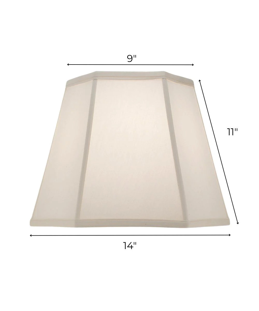 9x14x11 Ivory Shadow Tapered Hexagon Hardback Lampshade - Image 3