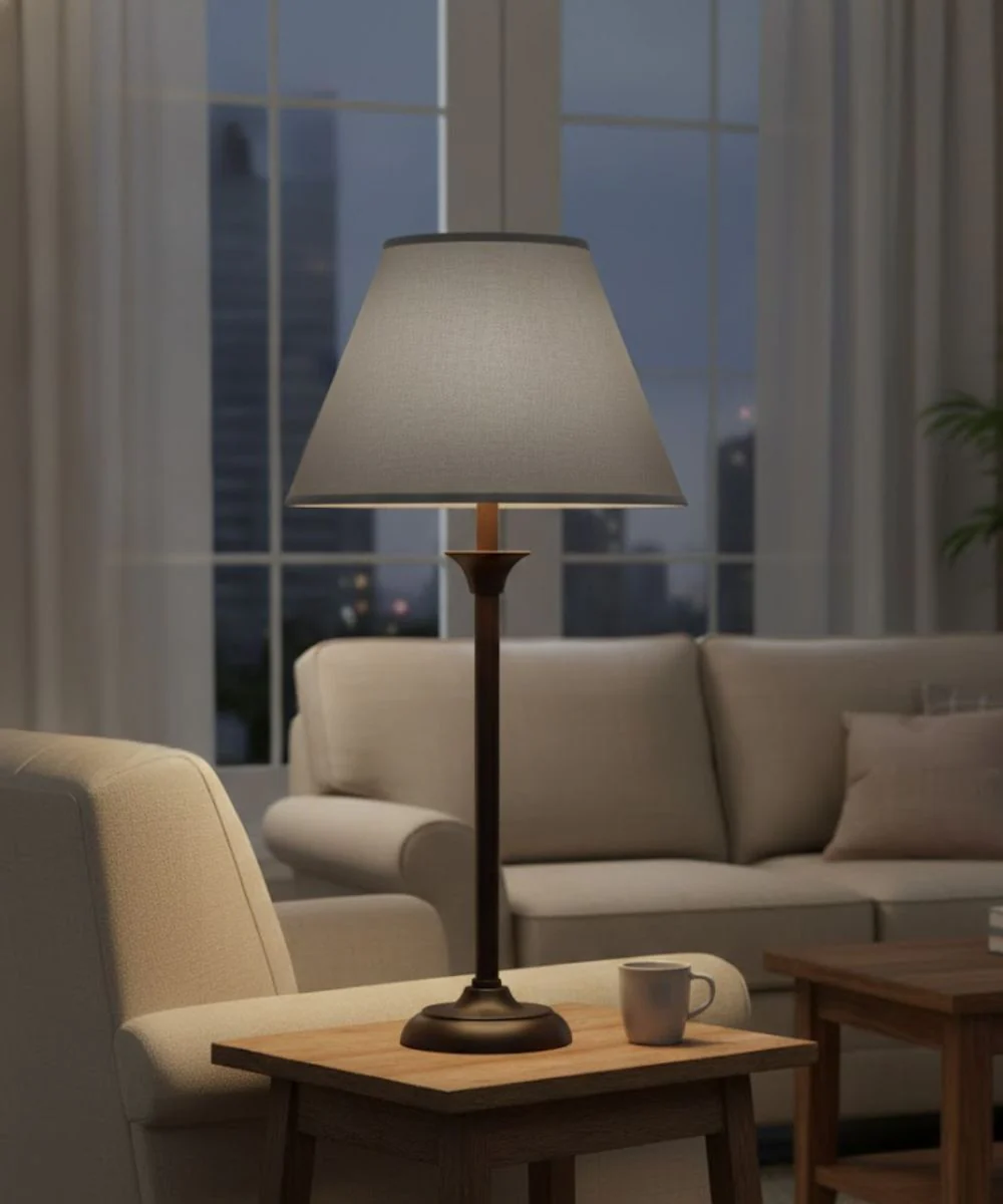 9x18x13 Gray Butcher Linen Empire Hardback Lampshade - Image 2