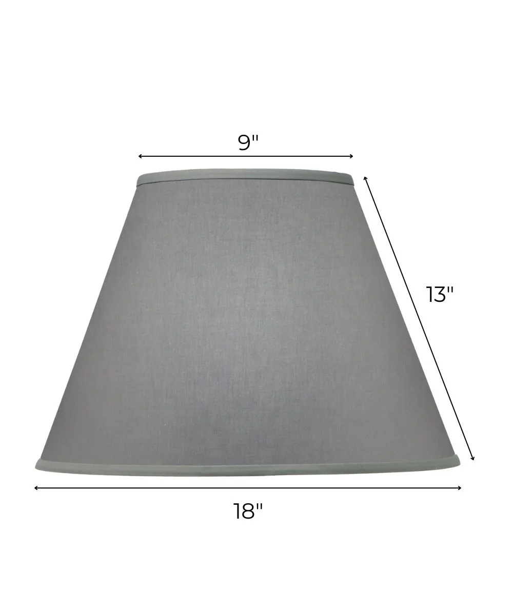 9x18x13 Gray Butcher Linen Empire Hardback Lampshade - Image 3