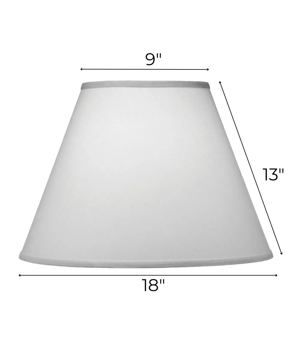 9x18x13 White Butcher Linen Empire Hardback Lampshade - Image 3