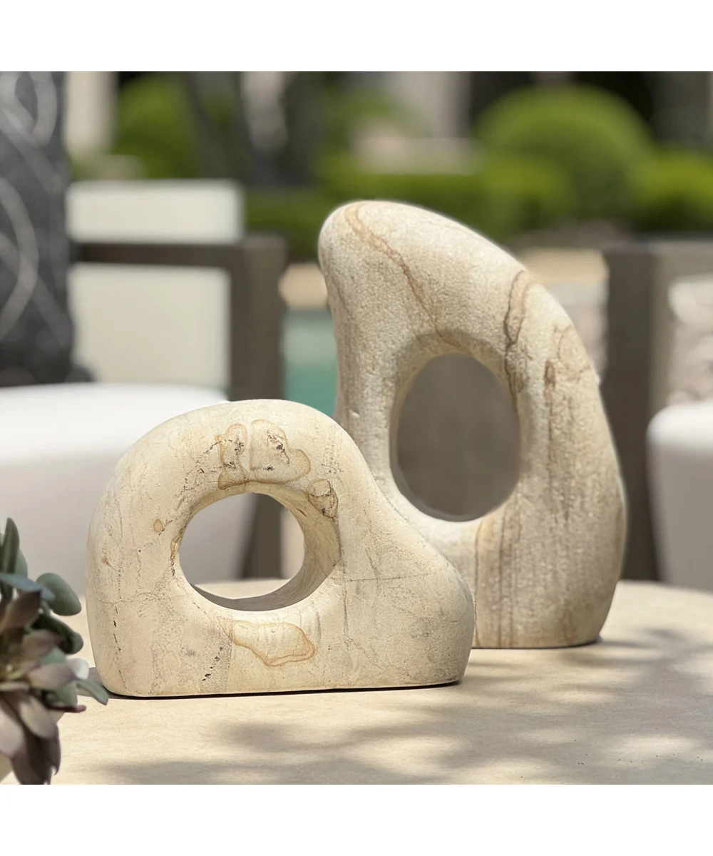 Stone Flow Outdoor Sculptures Set of 2 - Image 2