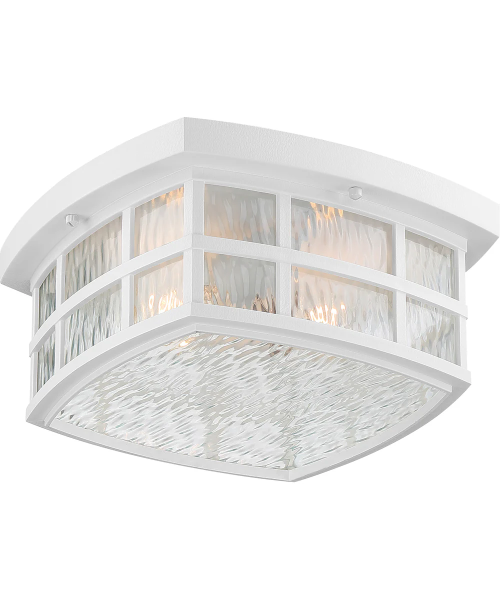 Stonington Medium 2-light Outdoor Ceiling Light  Coastal Armour White Lustre - Image 4